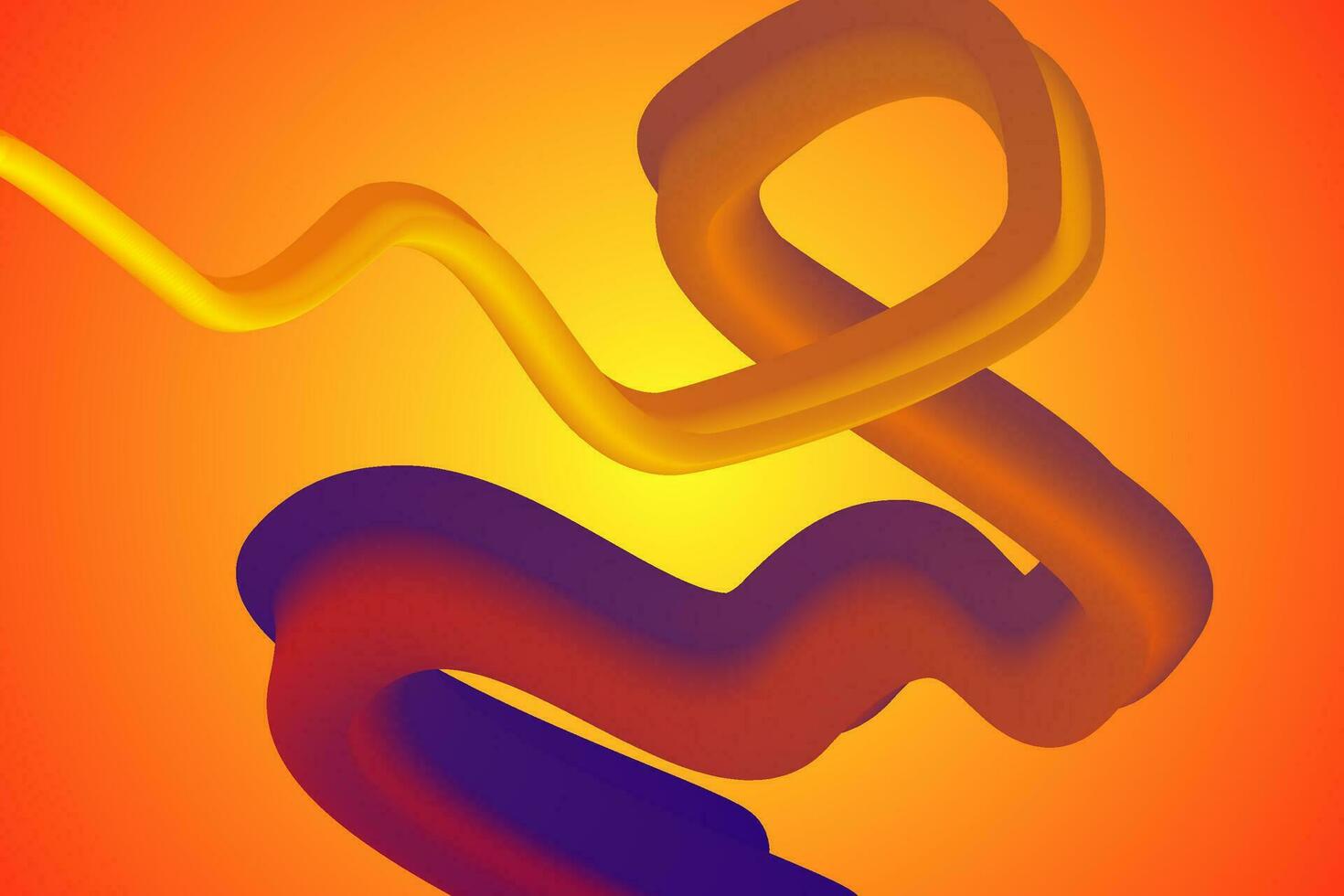 fluid abstract illustration on yellow and orange background vector