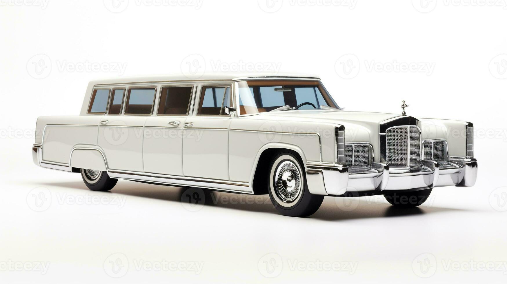 Displaying a 3D miniature limousine. Generative AI photo