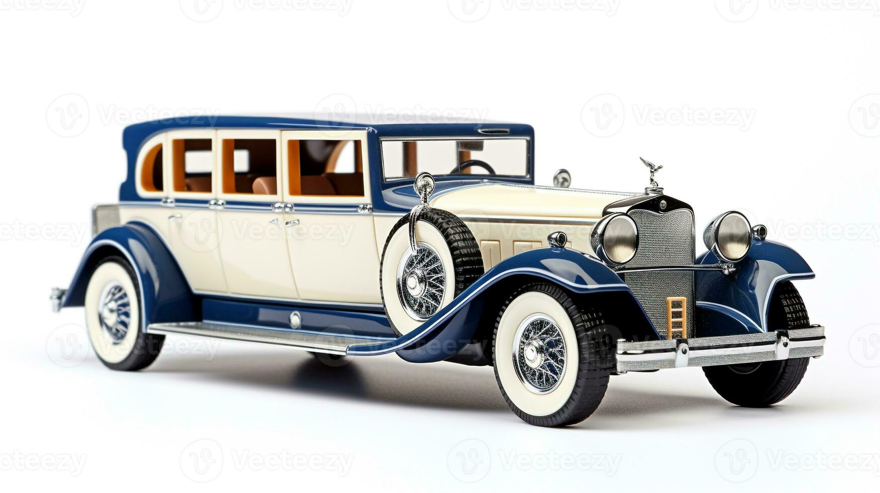 Displaying a 3D miniature limousine. Generative AI photo