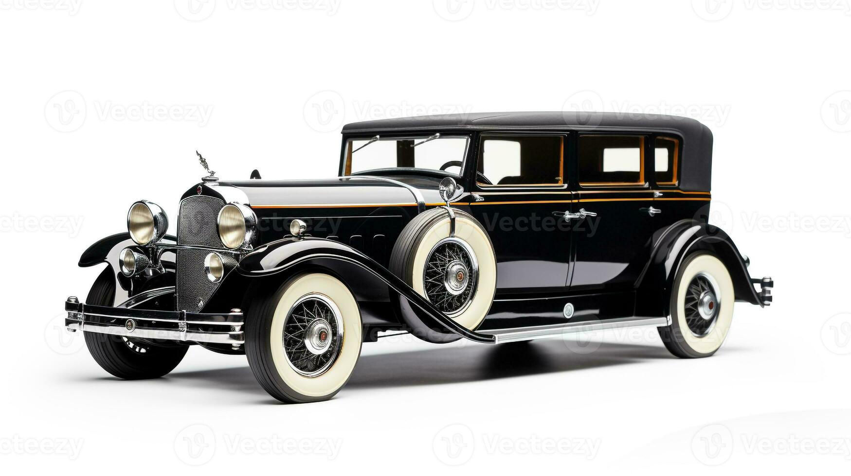 Displaying a 3D miniature limousine. Generative AI photo