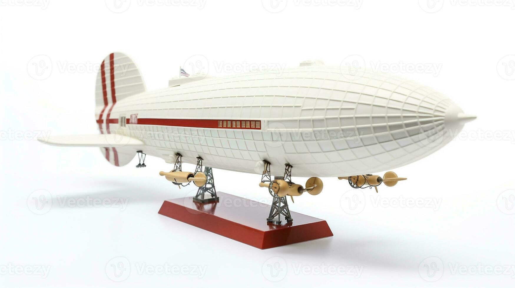 Displaying a 3D miniature Zeppelin. Generative AI photo