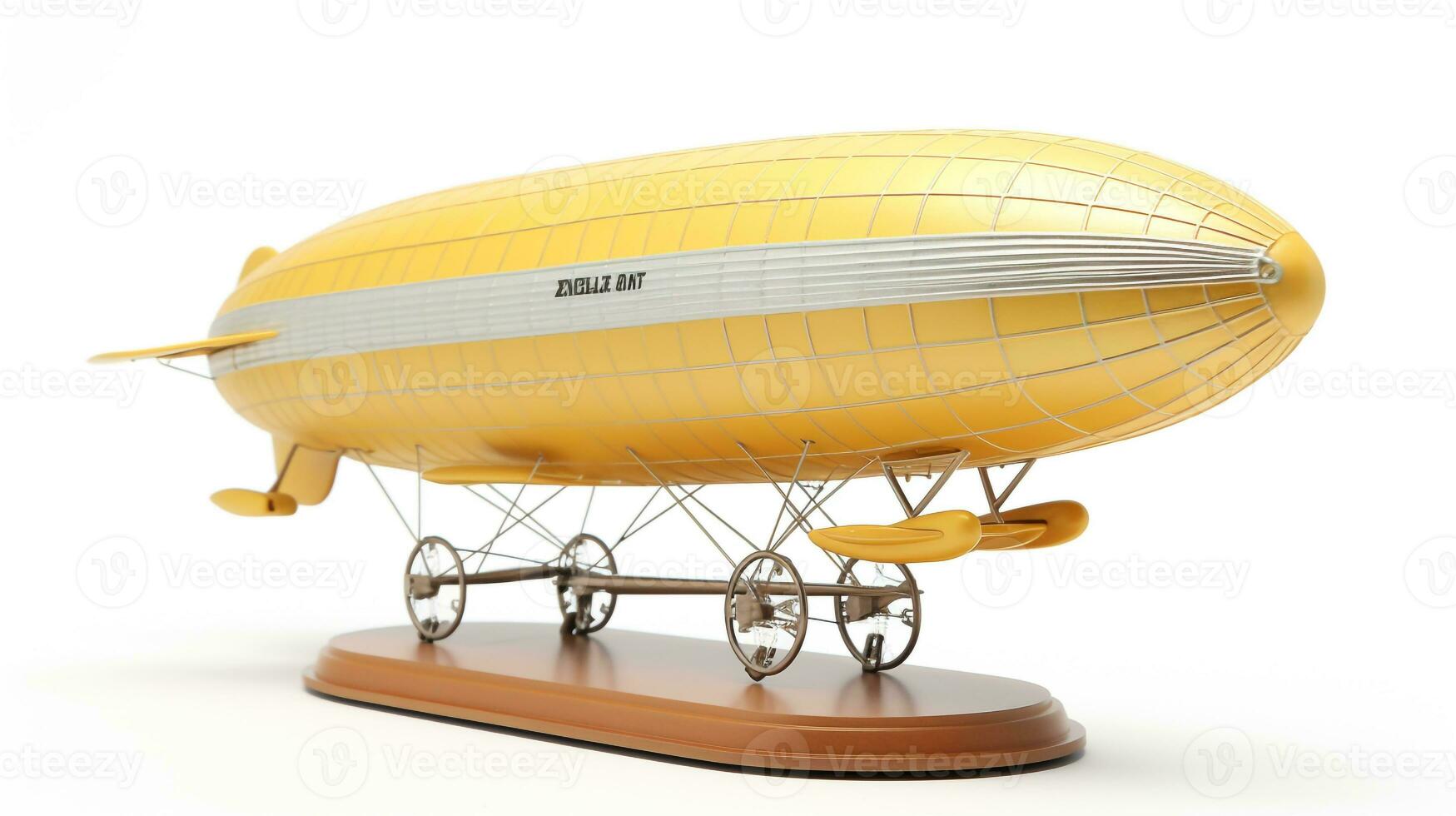 Displaying a 3D miniature Zeppelin. Generative AI photo
