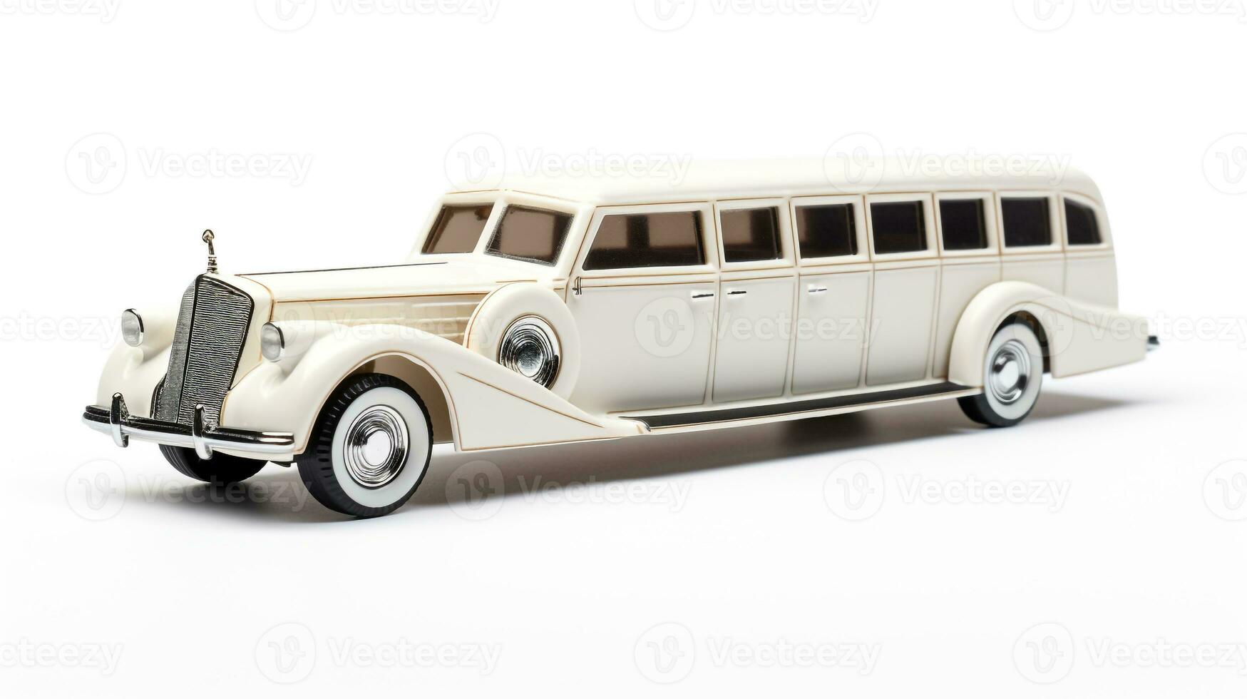 Displaying a 3D miniature limousine. Generative AI photo