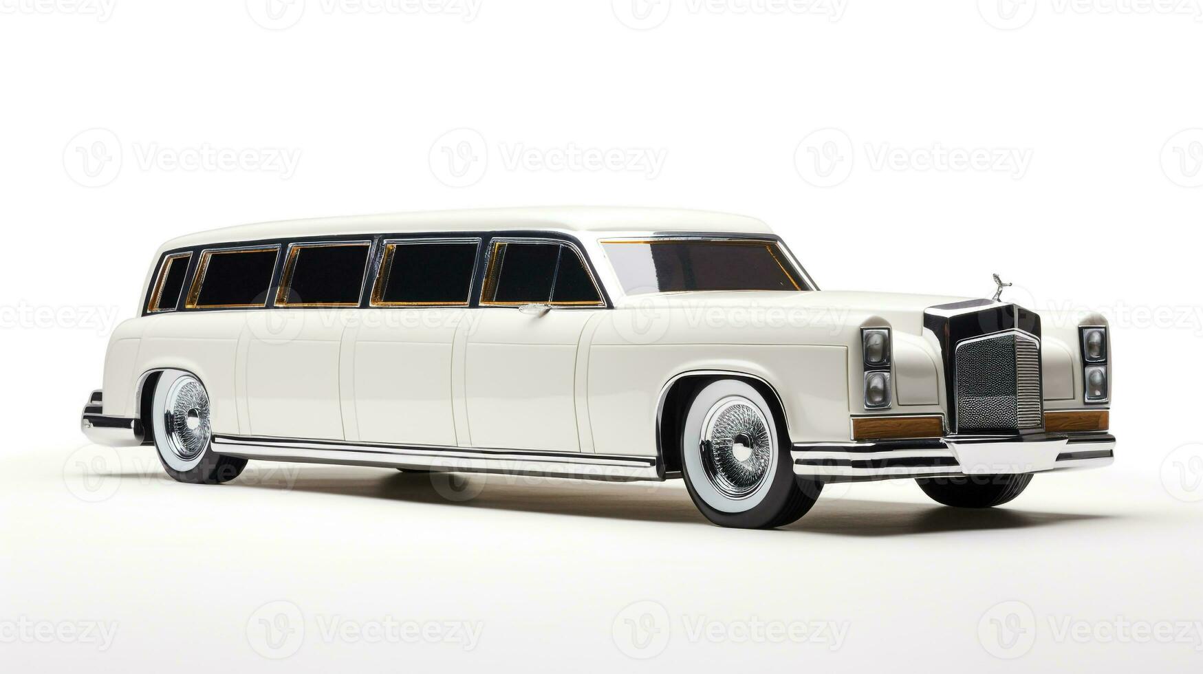 Displaying a 3D miniature limousine. Generative AI photo