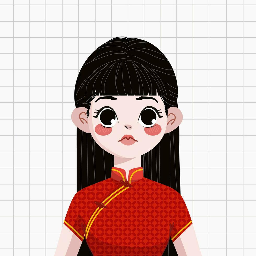 Cute Chinese Girl vector