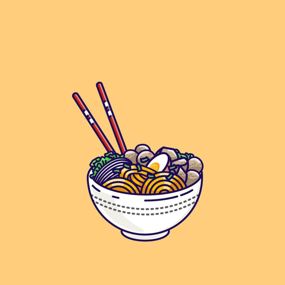 Bakso or Indonesian Meatball Illustration vector