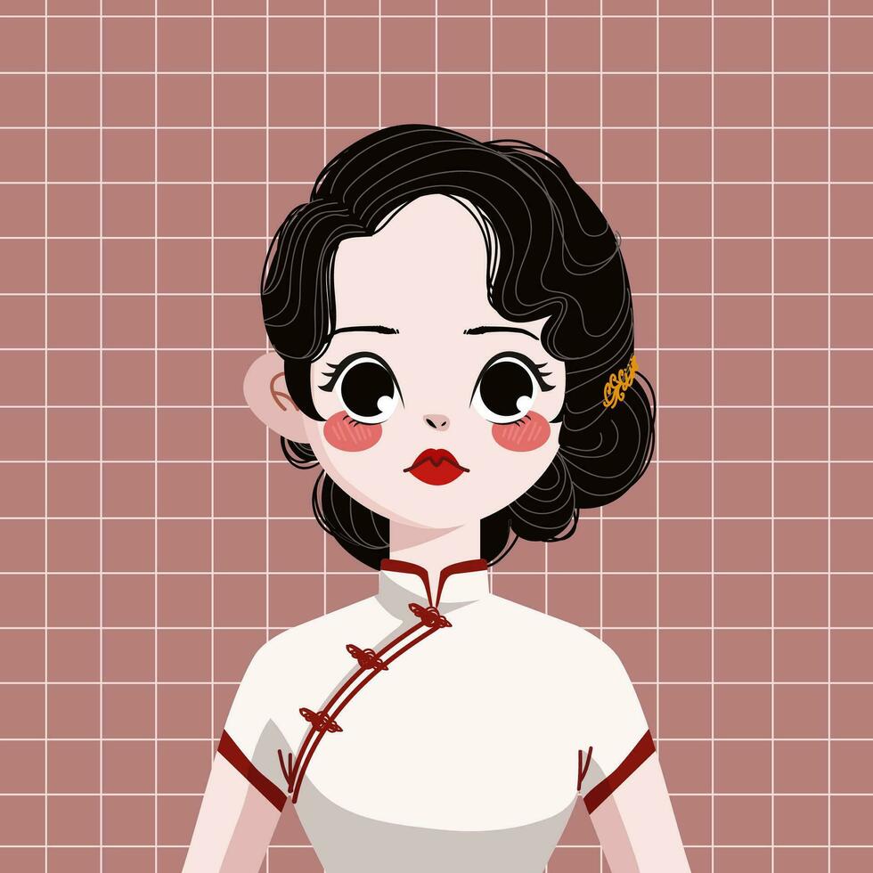 Cute Chinese Girl vector