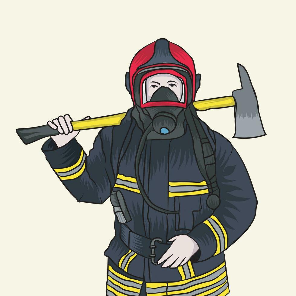 Firefighter Vector Illustration