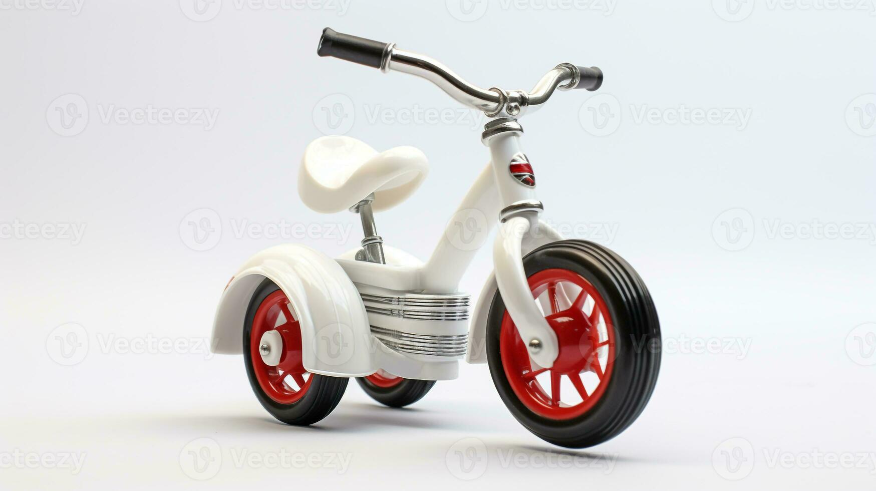 mostrando un 3d miniatura triciclo. generativo ai foto