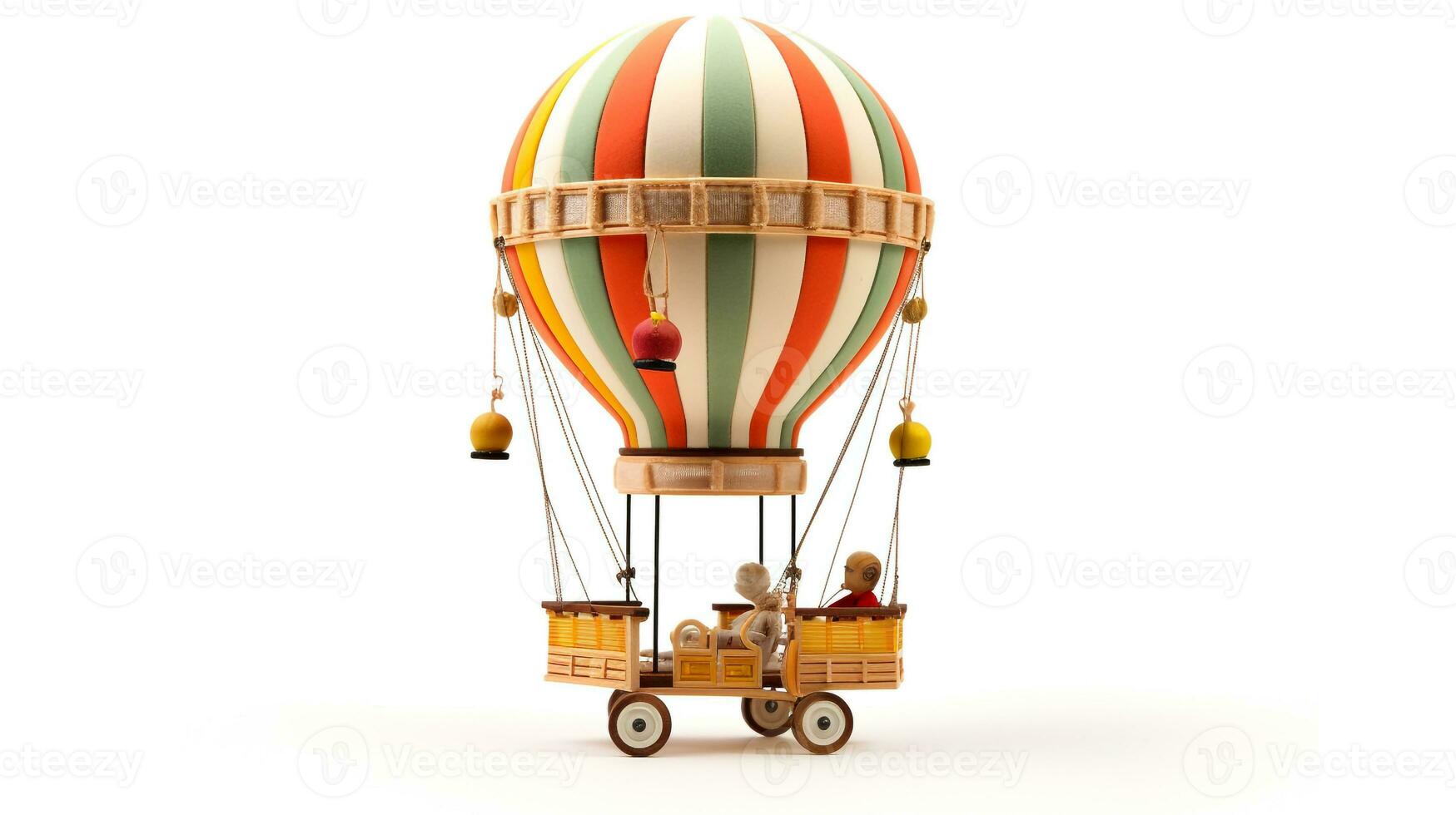 Displaying a 3D miniature Traditional Hot Air Balloon. Generative AI photo