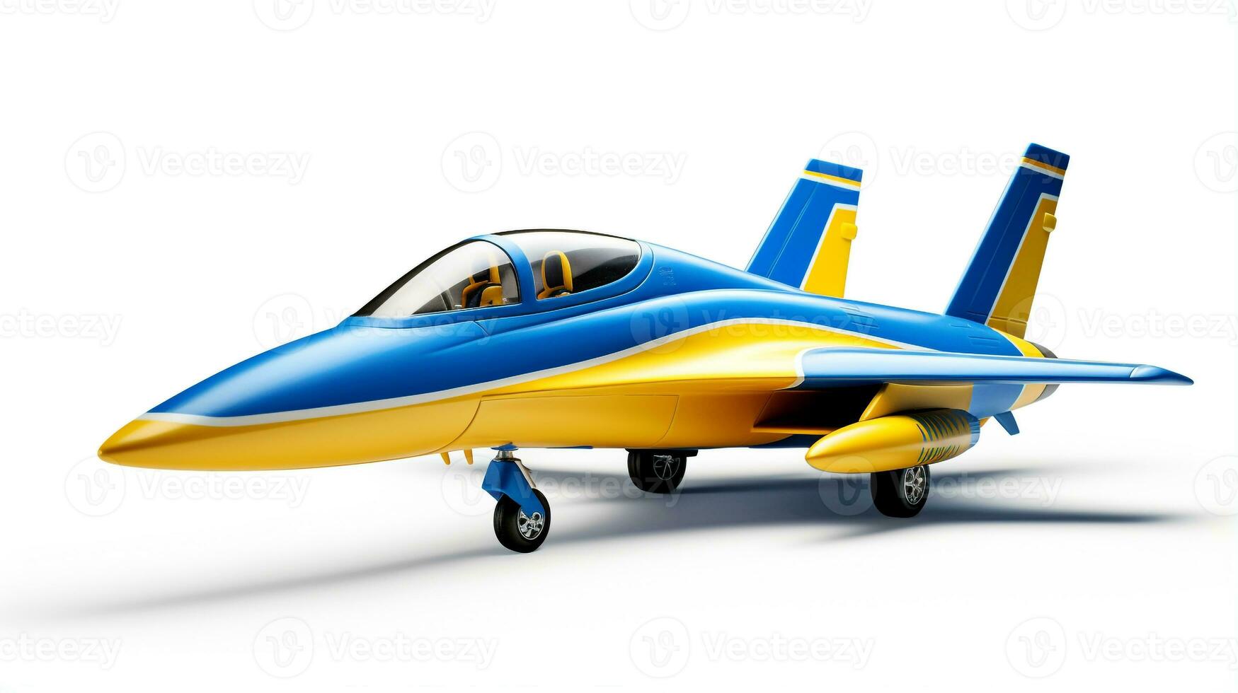 Displaying a 3D miniature Supersonic Jet. Generative AI photo