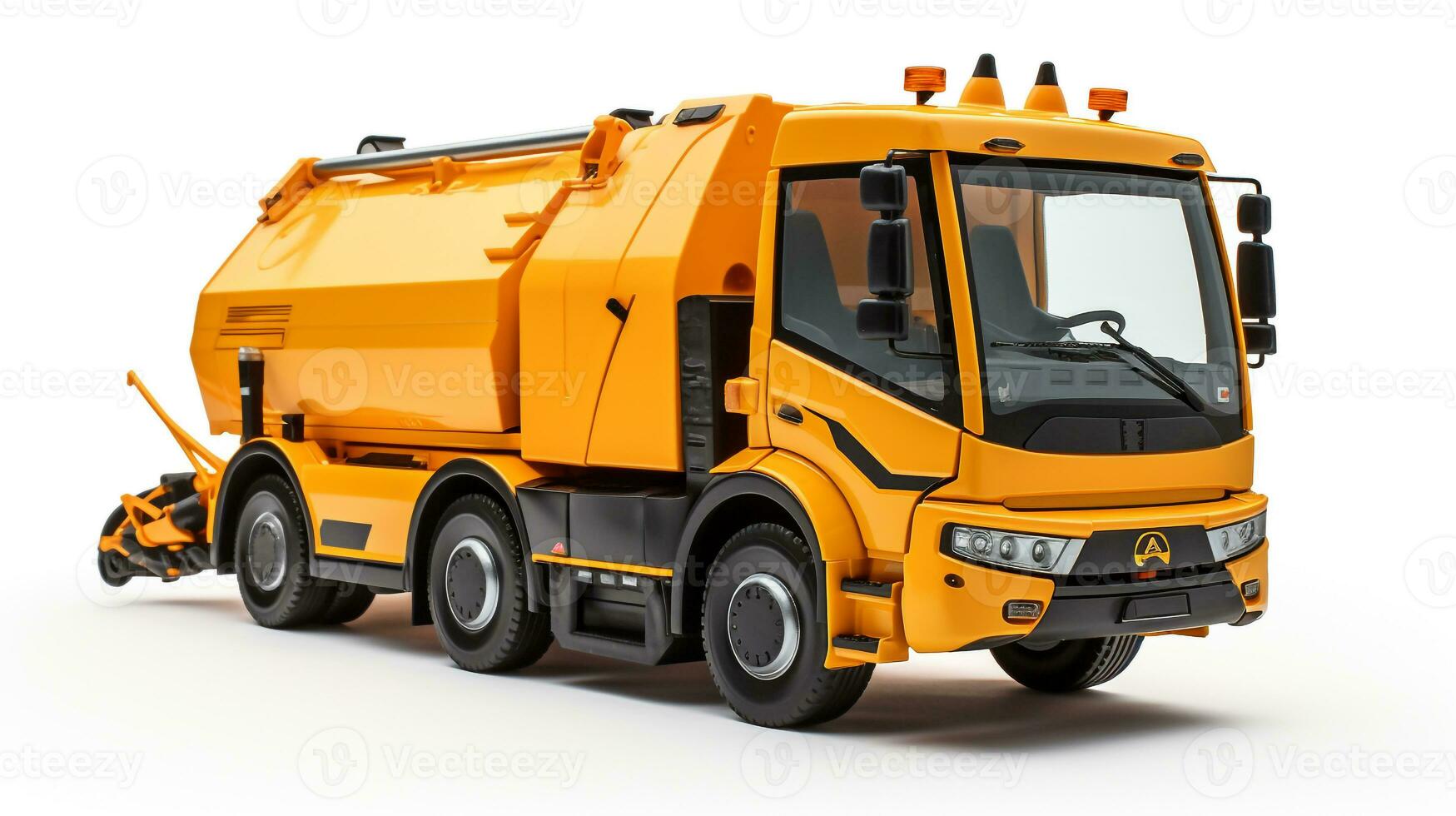 Displaying a 3D miniature Street Sweeper. Generative AI photo