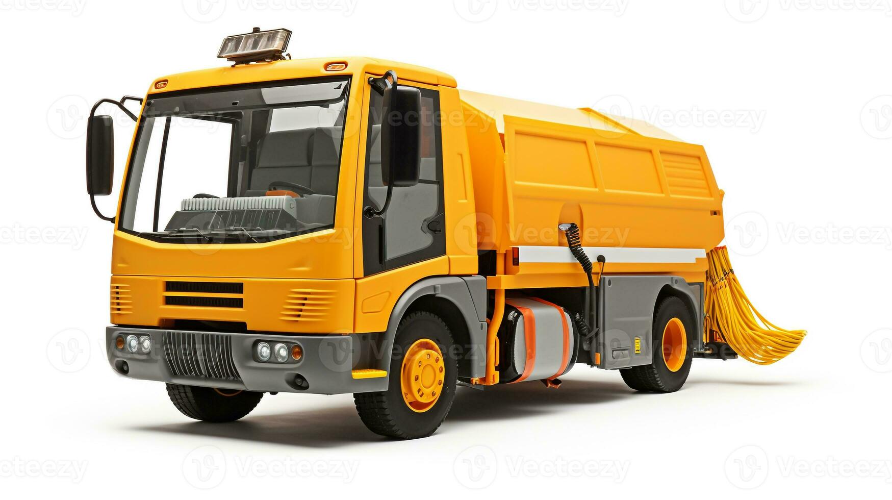 Displaying a 3D miniature Street Sweeper. Generative AI photo