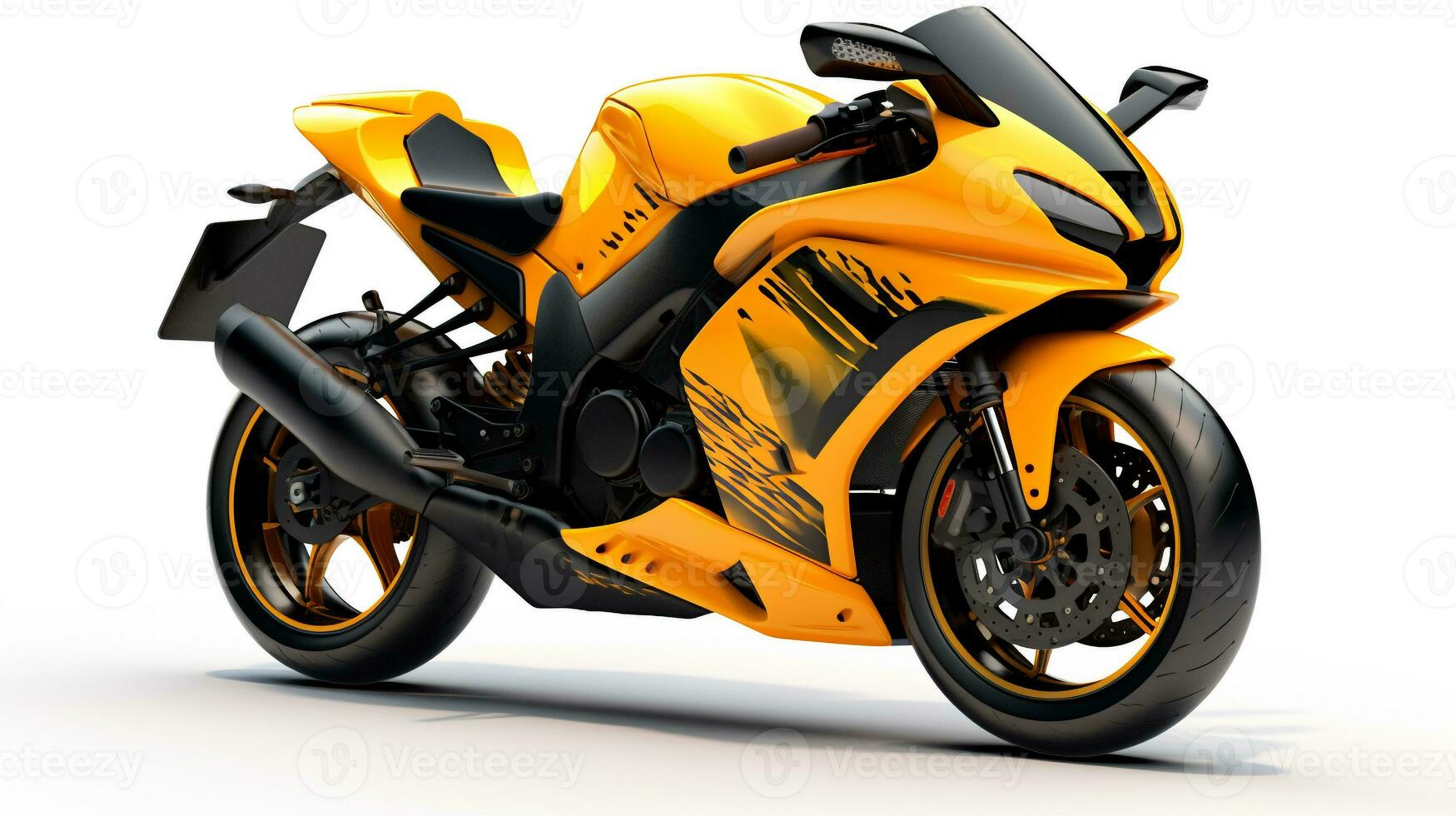 Displaying a 3D miniature Sport Bike. Generative AI photo