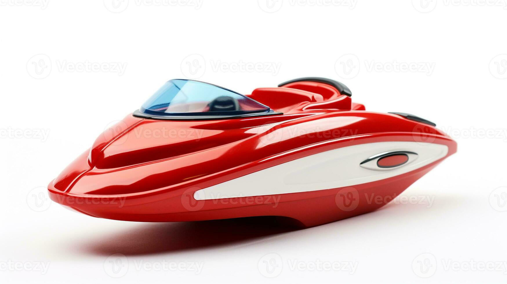 Displaying a 3D miniature Speedboat. Generative AI photo