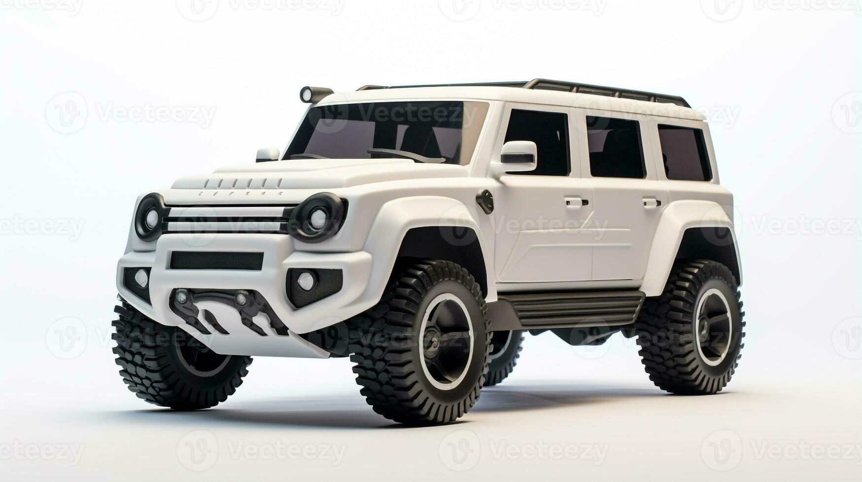 Displaying a 3D miniature SUV - Sports Utility Vehicle. Generative AI photo