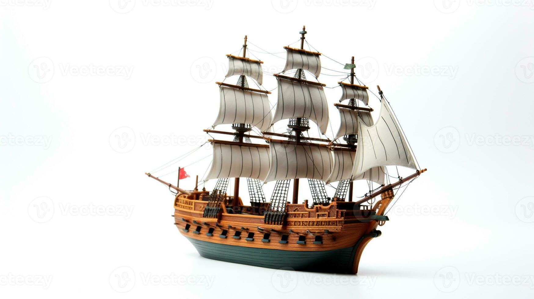 Displaying a 3D miniature Ship. Generative AI photo