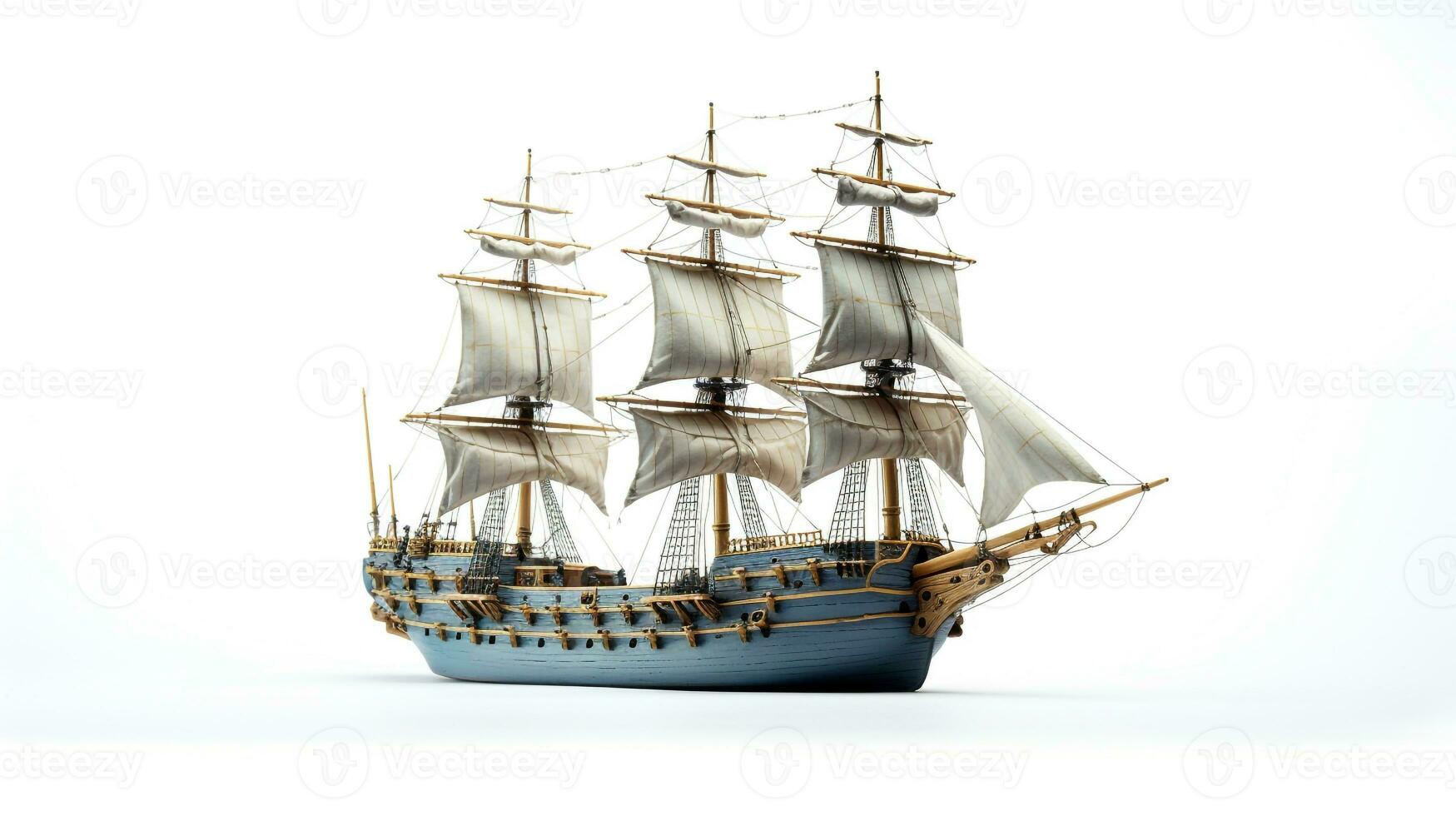 Displaying a 3D miniature Ship. Generative AI photo