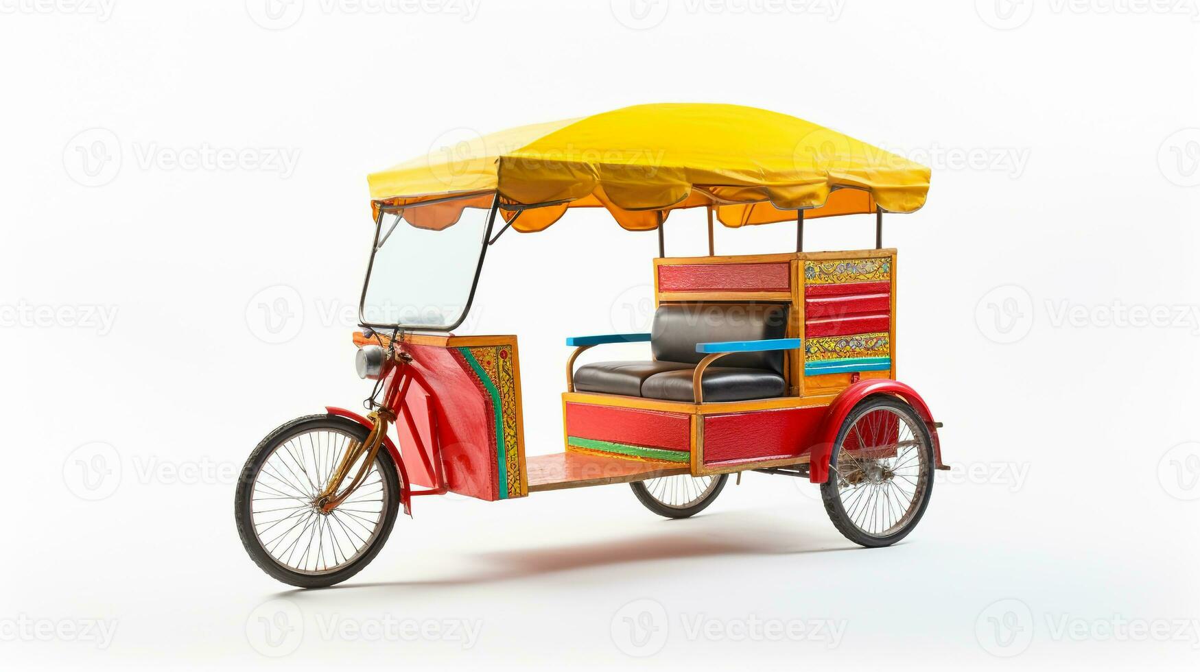 Displaying a 3D miniature Rickshaw. Generative AI photo