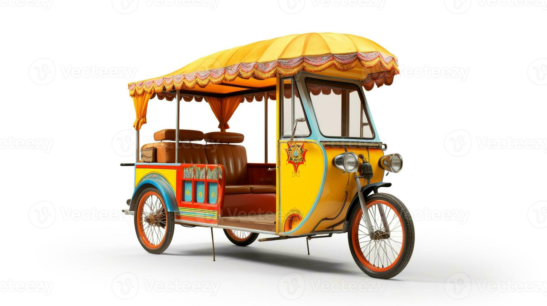 Displaying a 3D miniature Rickshaw. Generative AI photo