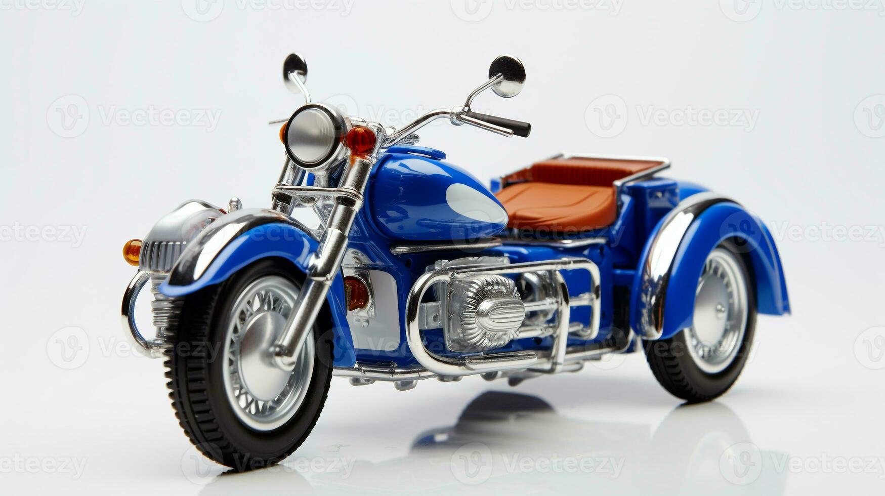 Displaying a 3D miniature Motorcycle Sidecar. Generative AI photo