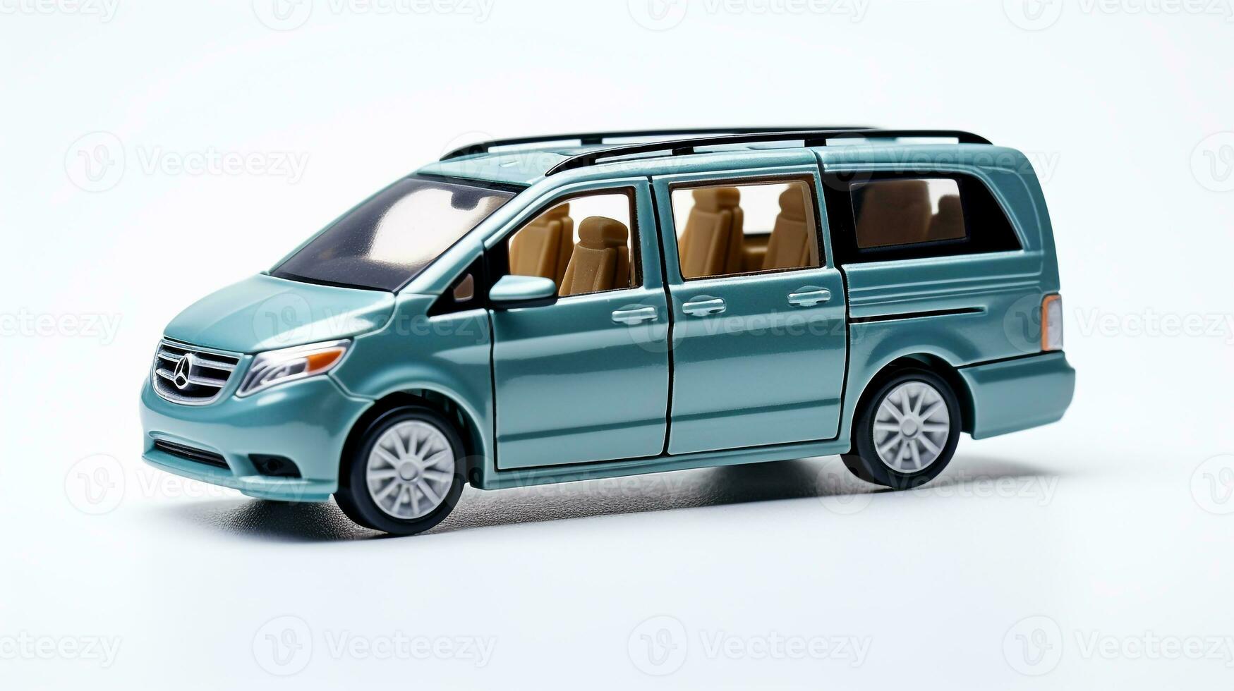 Displaying a 3D miniature Minivan. Generative AI photo