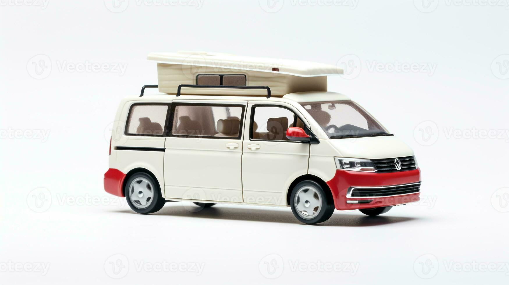 mostrando un 3d miniatura minivan generativo ai foto