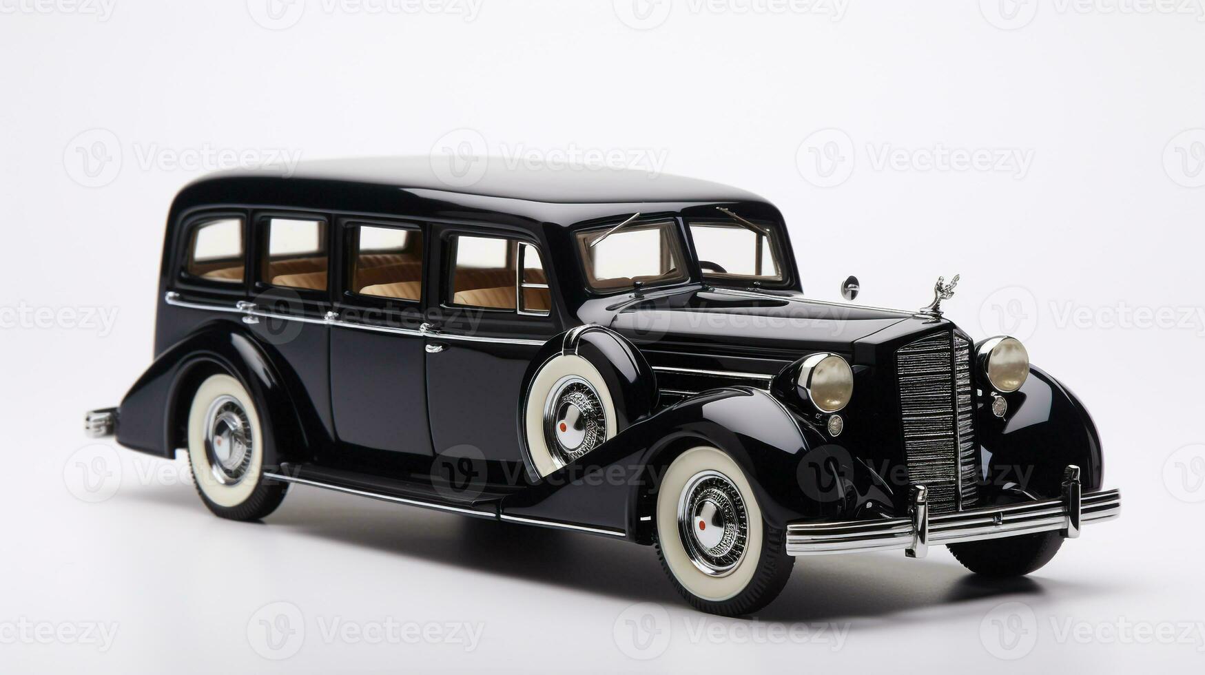 Displaying a 3D miniature Hearse. Generative AI photo