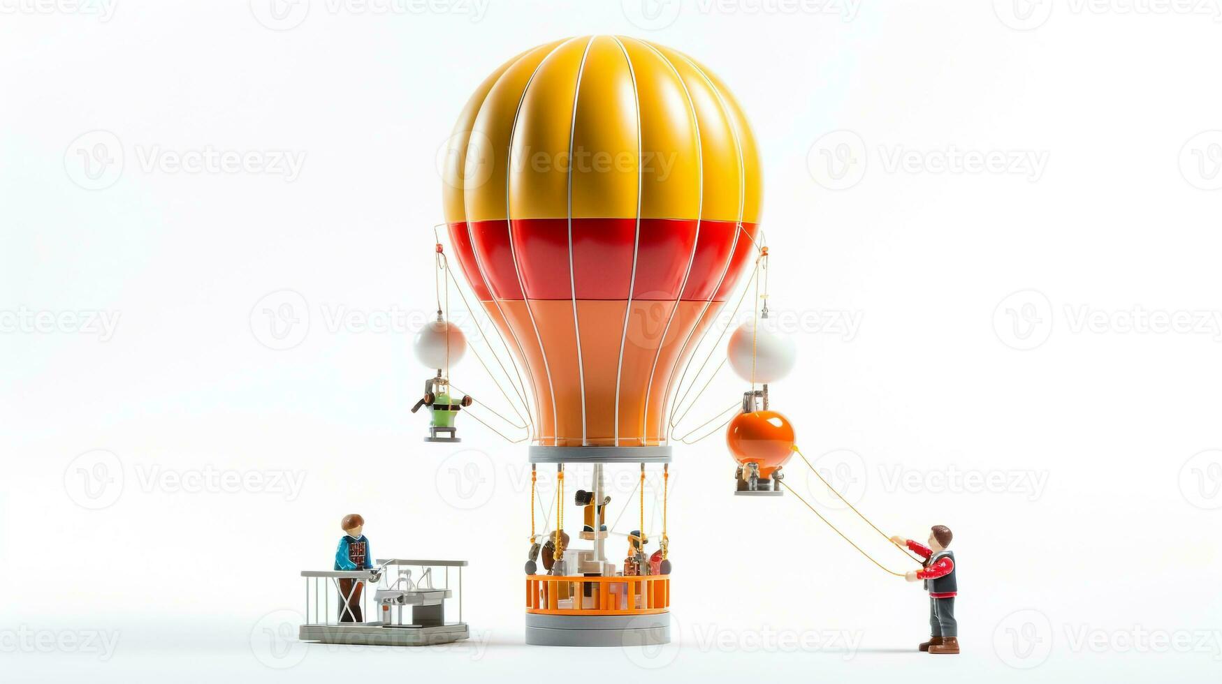 mostrando un 3d miniatura gas globo. generativo ai foto