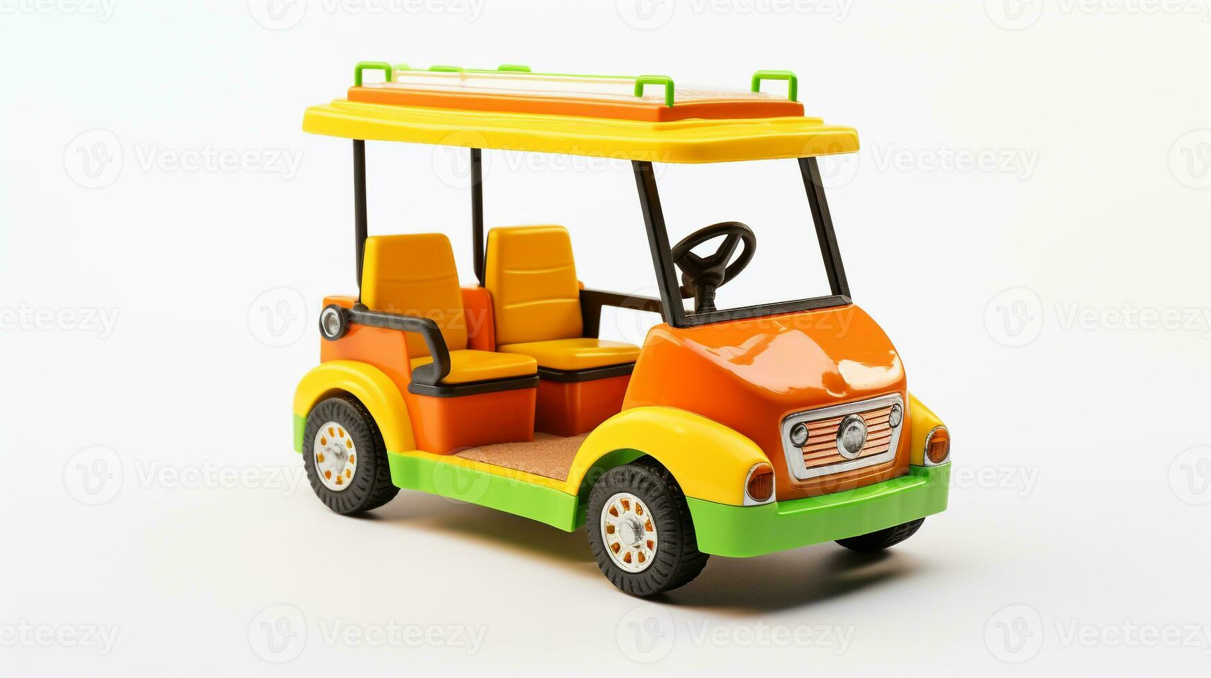 mostrando un 3d miniatura golf carro. generativo ai foto