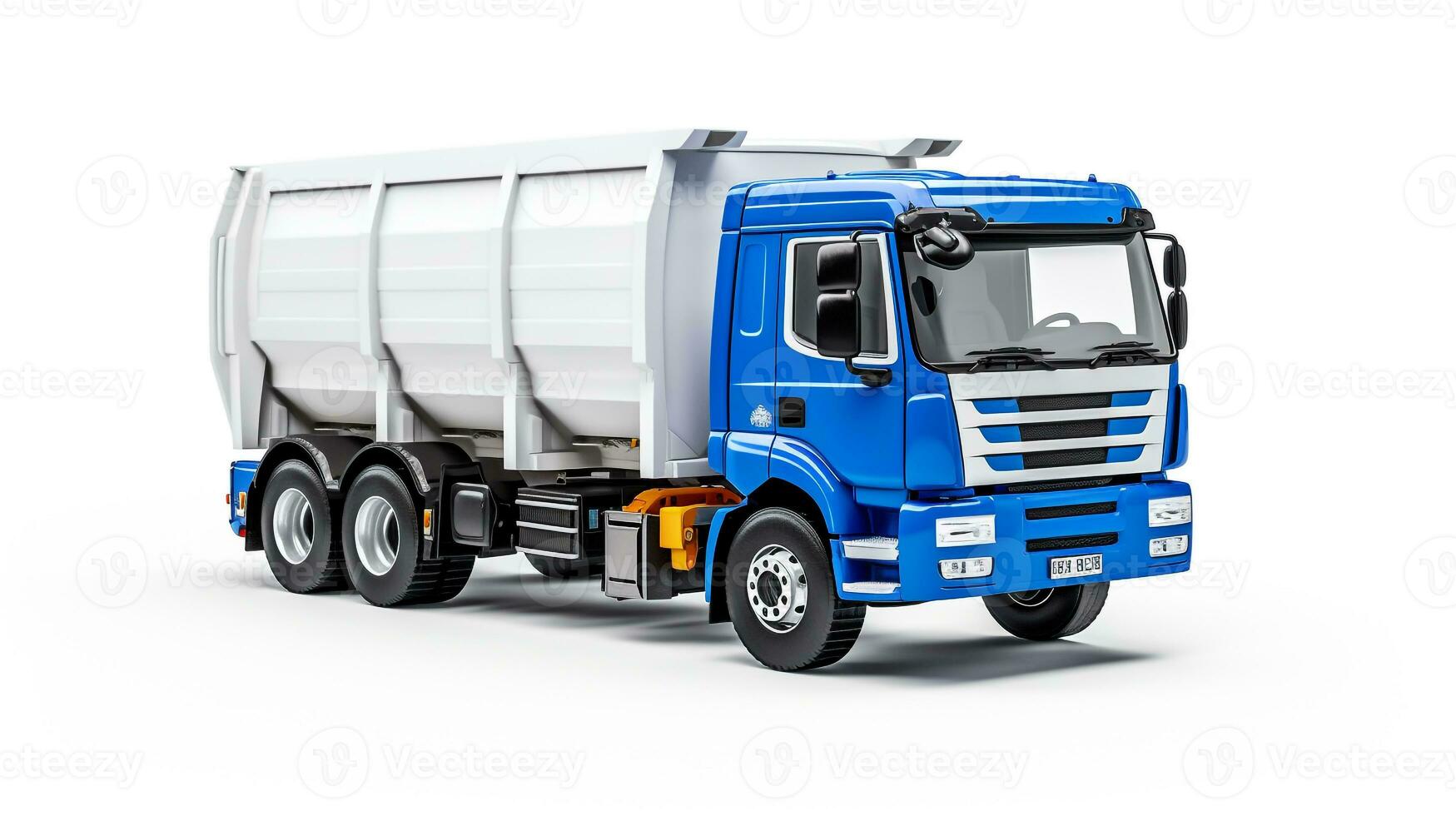 Displaying a 3D miniature Garbage Truck. Generative AI photo