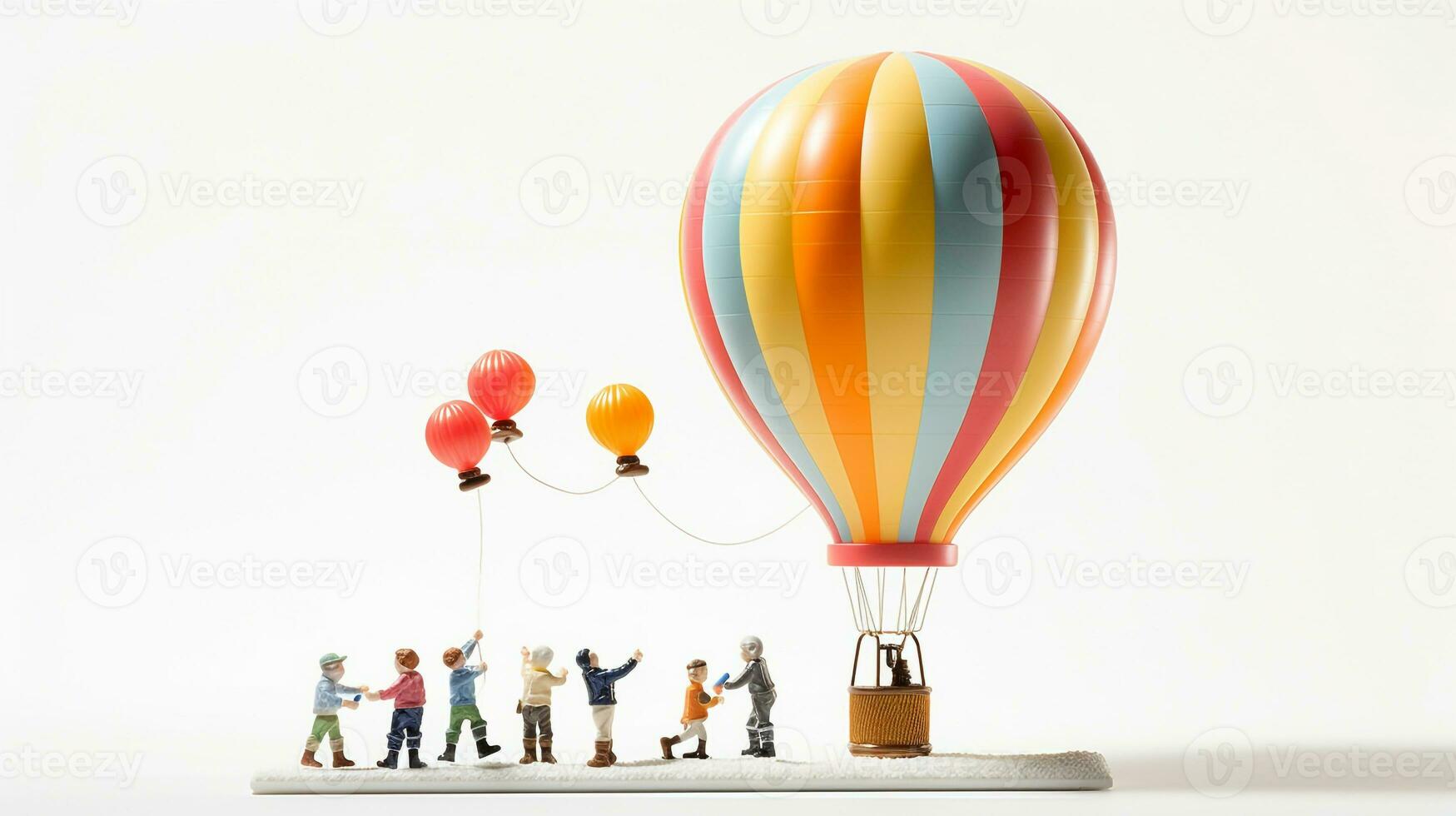 Displaying a 3D miniature Gas Balloon. Generative AI photo