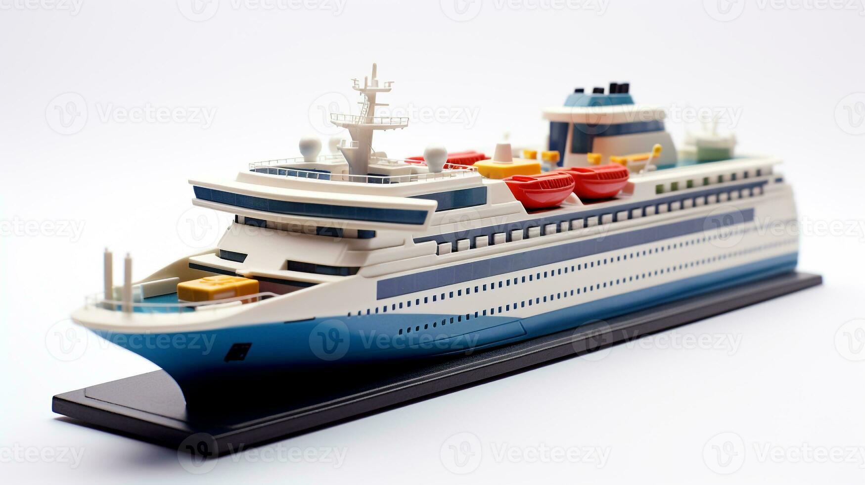 Displaying a 3D miniature Ferry. Generative AI photo