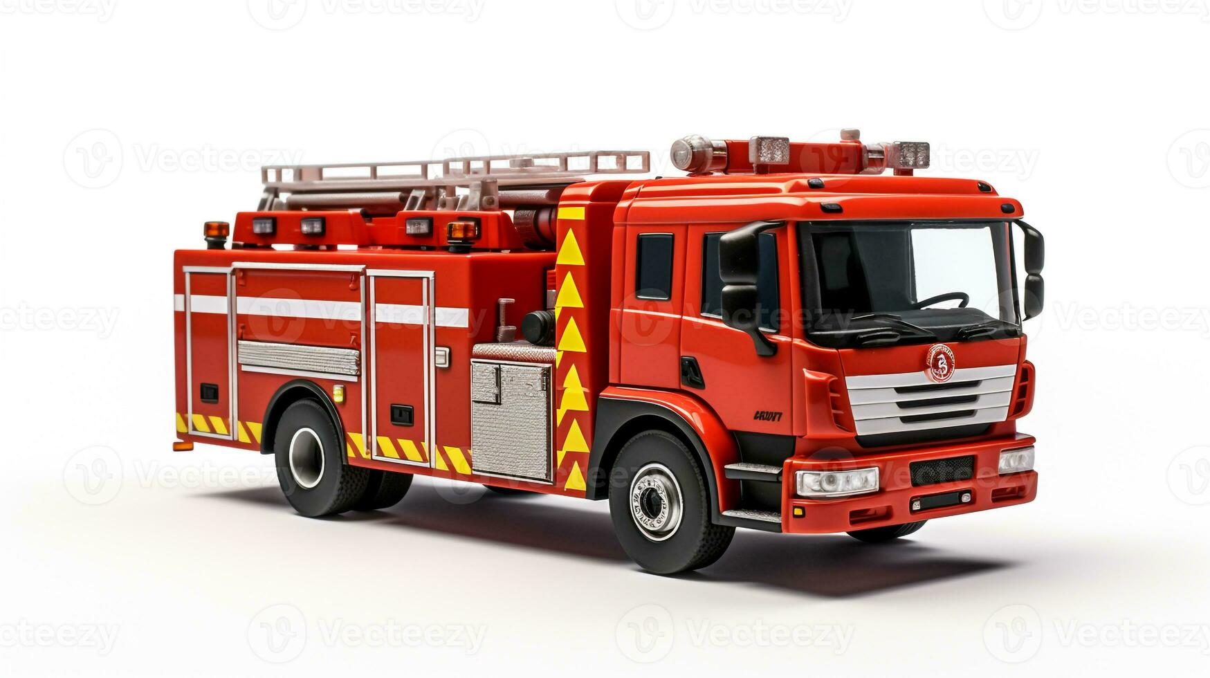 Displaying a 3D miniature Firetruck. Generative AI photo