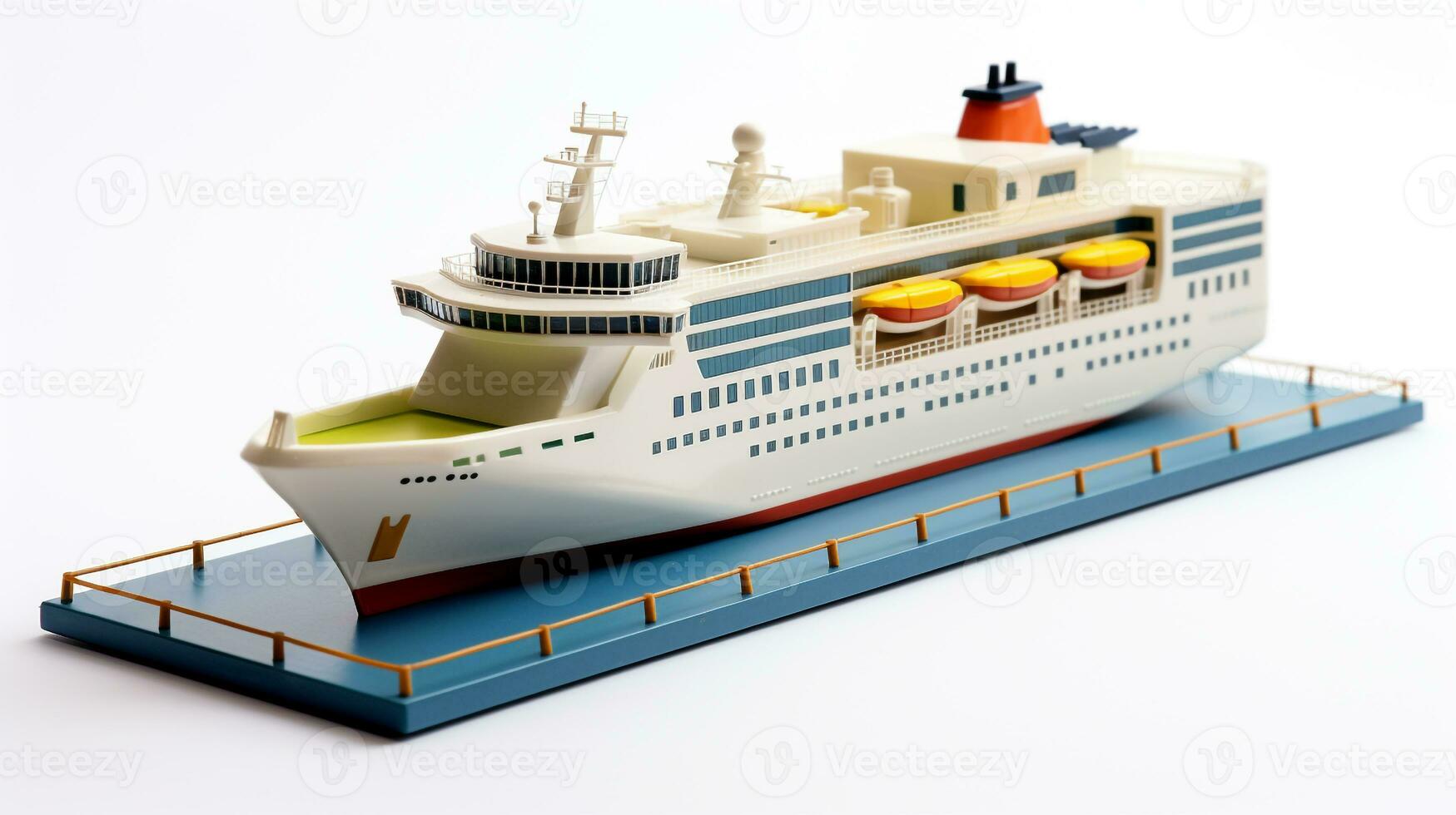 Displaying a 3D miniature Ferry. Generative AI photo