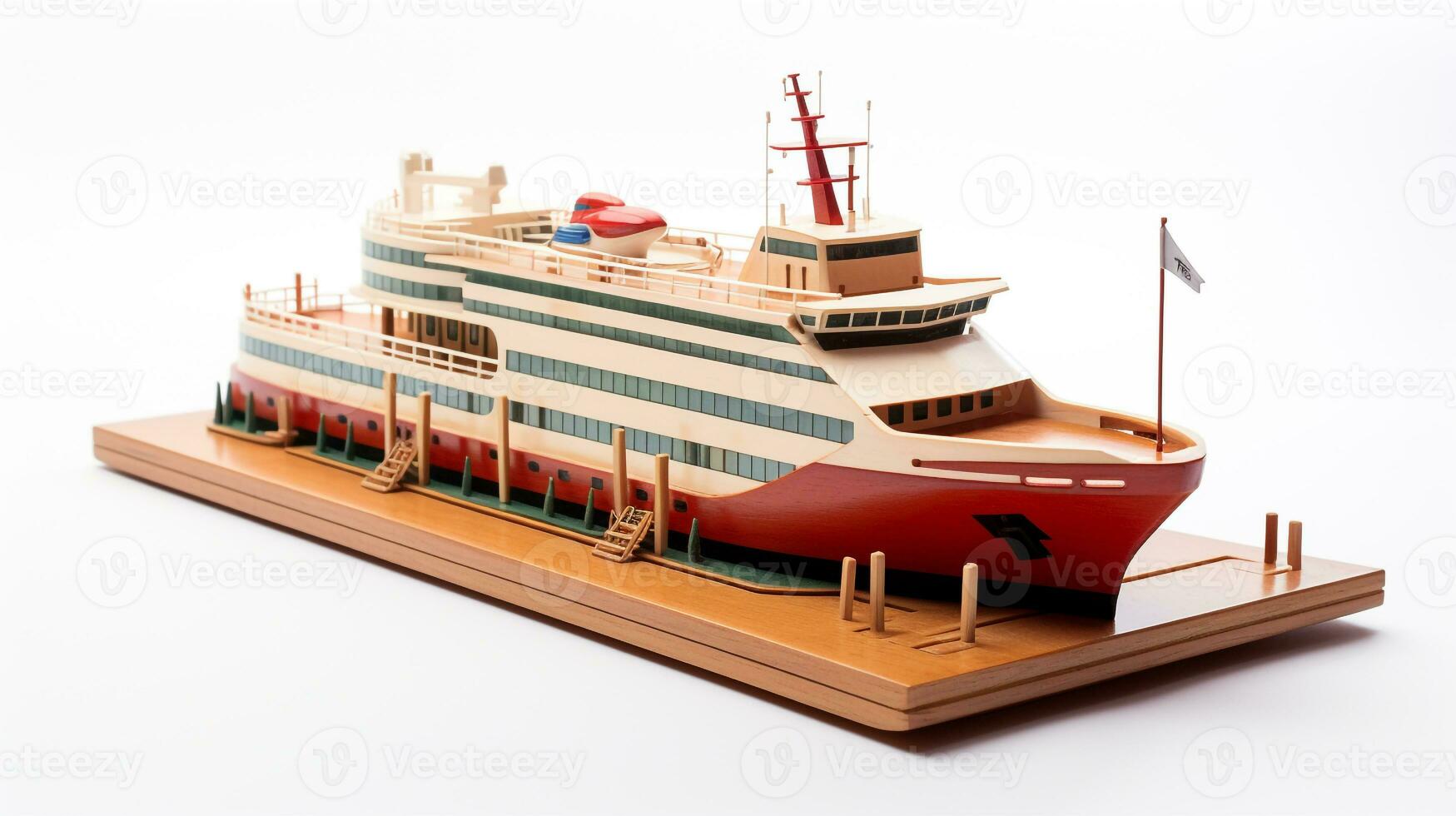 Displaying a 3D miniature Ferry. Generative AI photo
