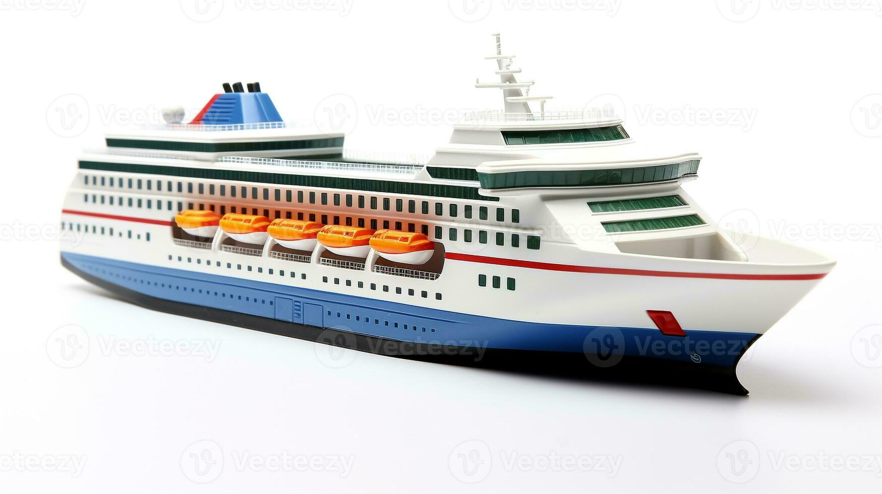 Displaying a 3D miniature Ferry. Generative AI photo