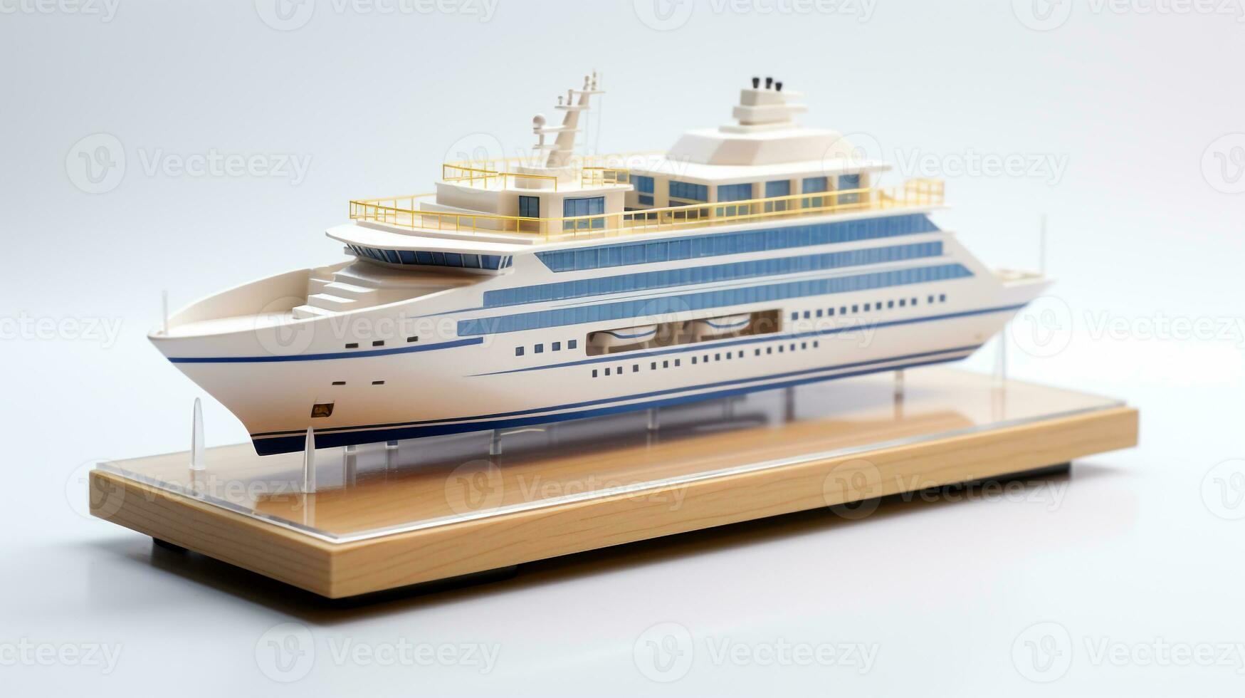 Displaying a 3D miniature Ferry. Generative AI photo