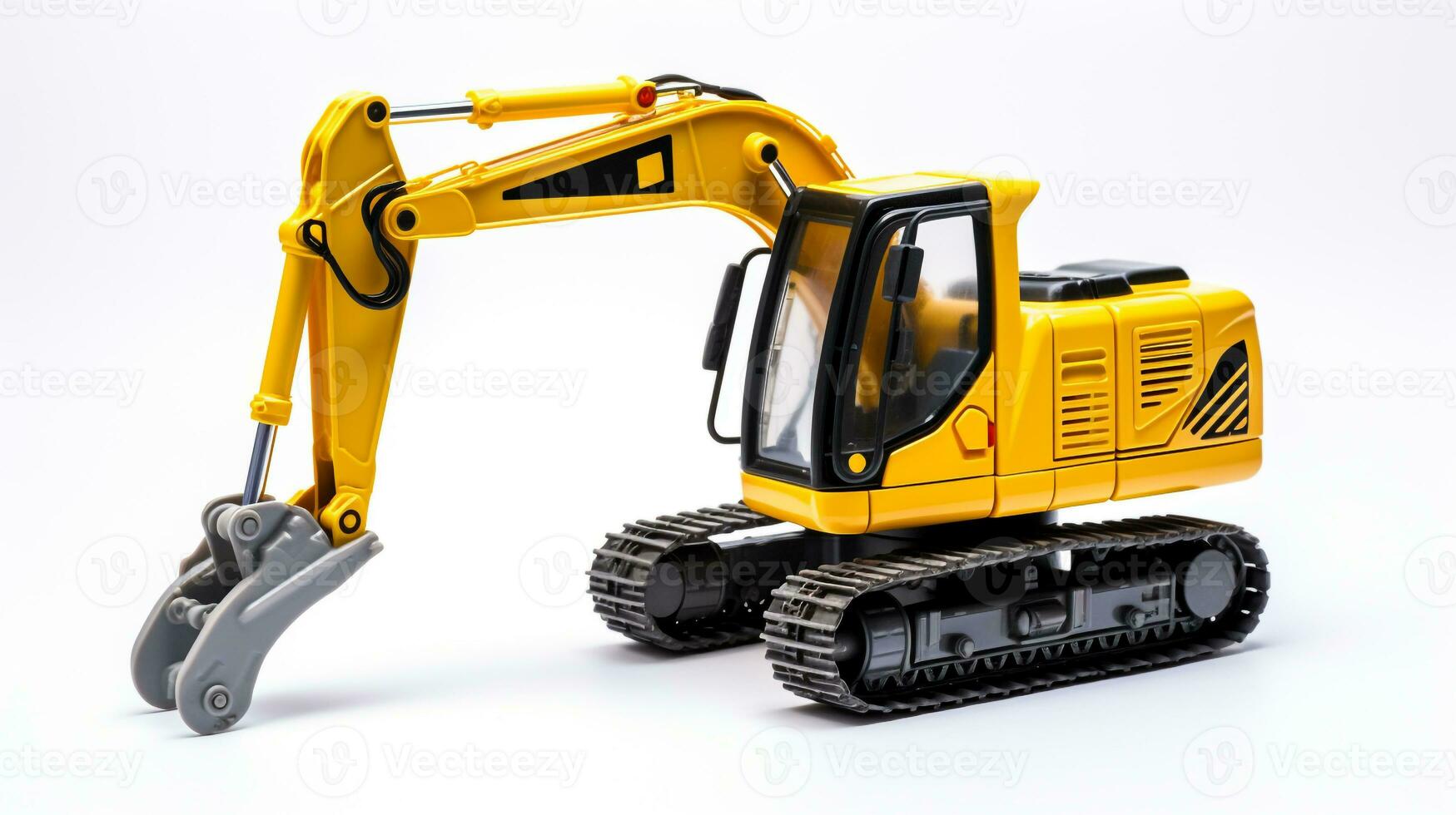 Displaying a 3D miniature Excavator. Generative AI photo