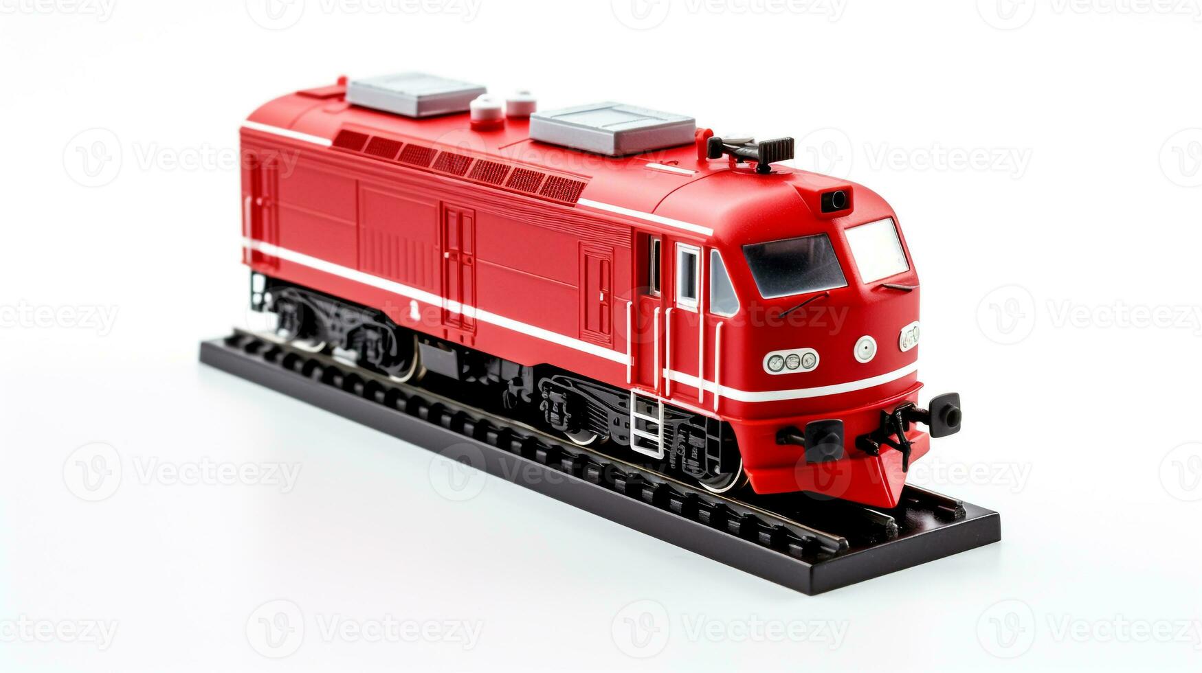 Displaying a 3D miniature Electric Locomotive. Generative AI photo