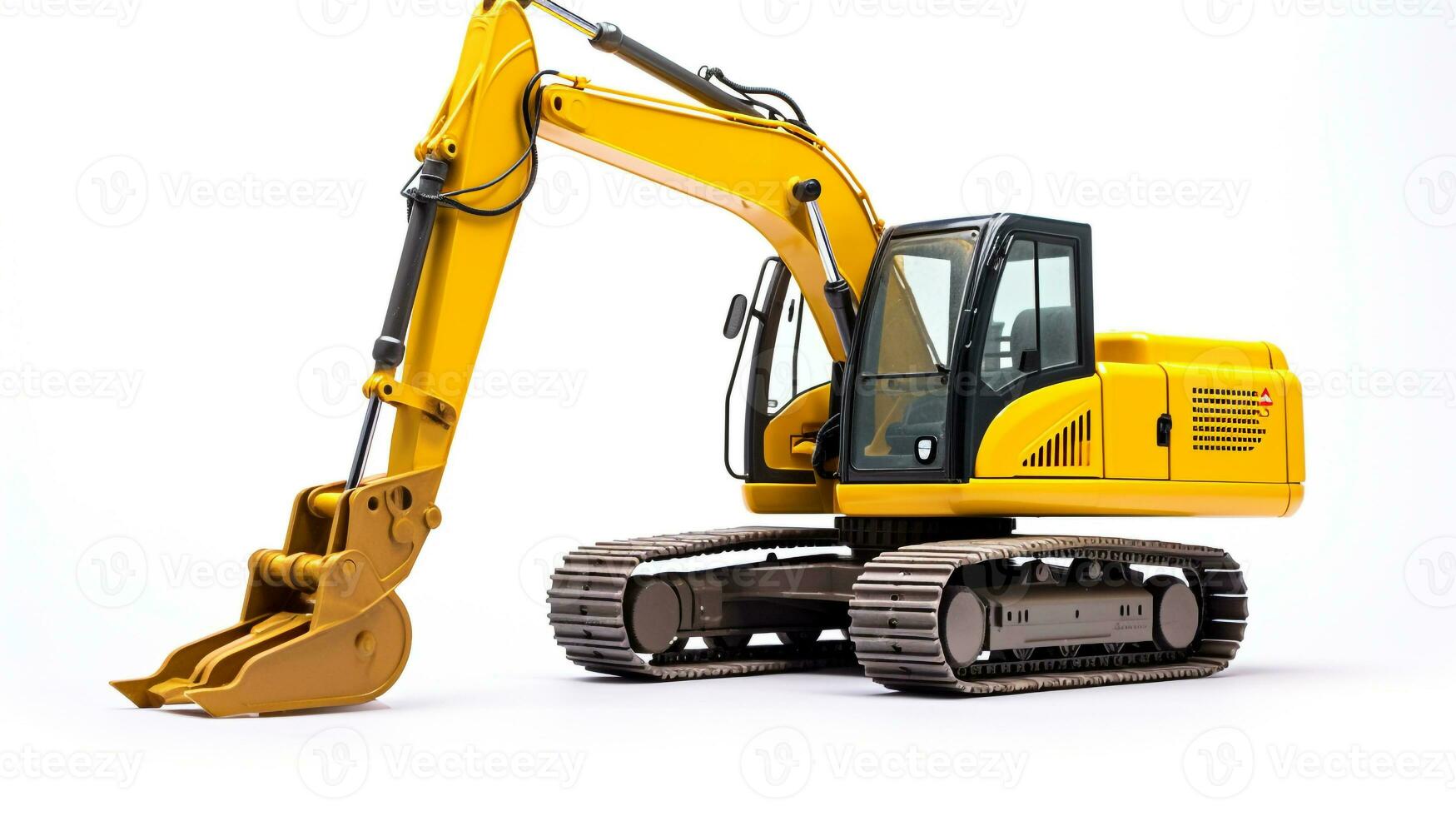 Displaying a 3D miniature Excavator. Generative AI photo
