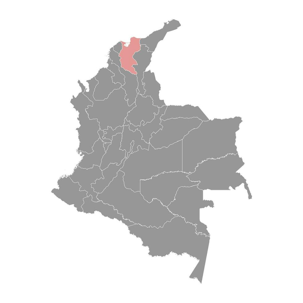 Magdalena department map, administrative division of Colombia. vector