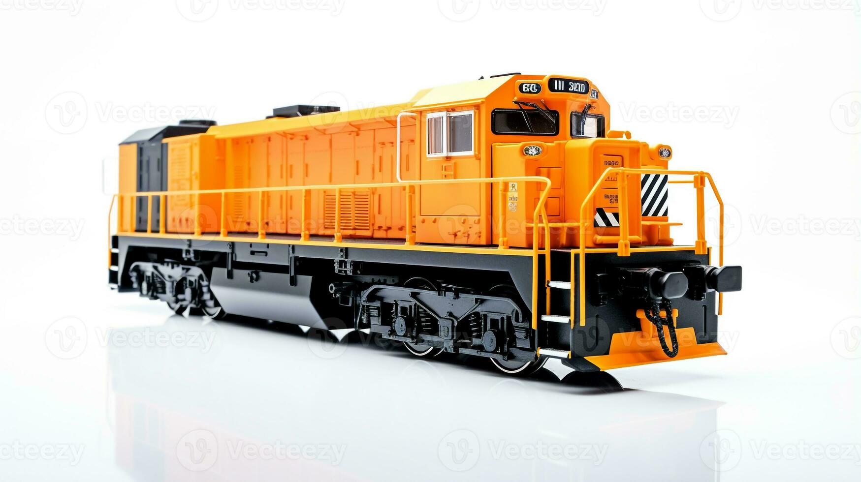 Displaying a 3D miniature Diesel Locomotive. Generative AI photo