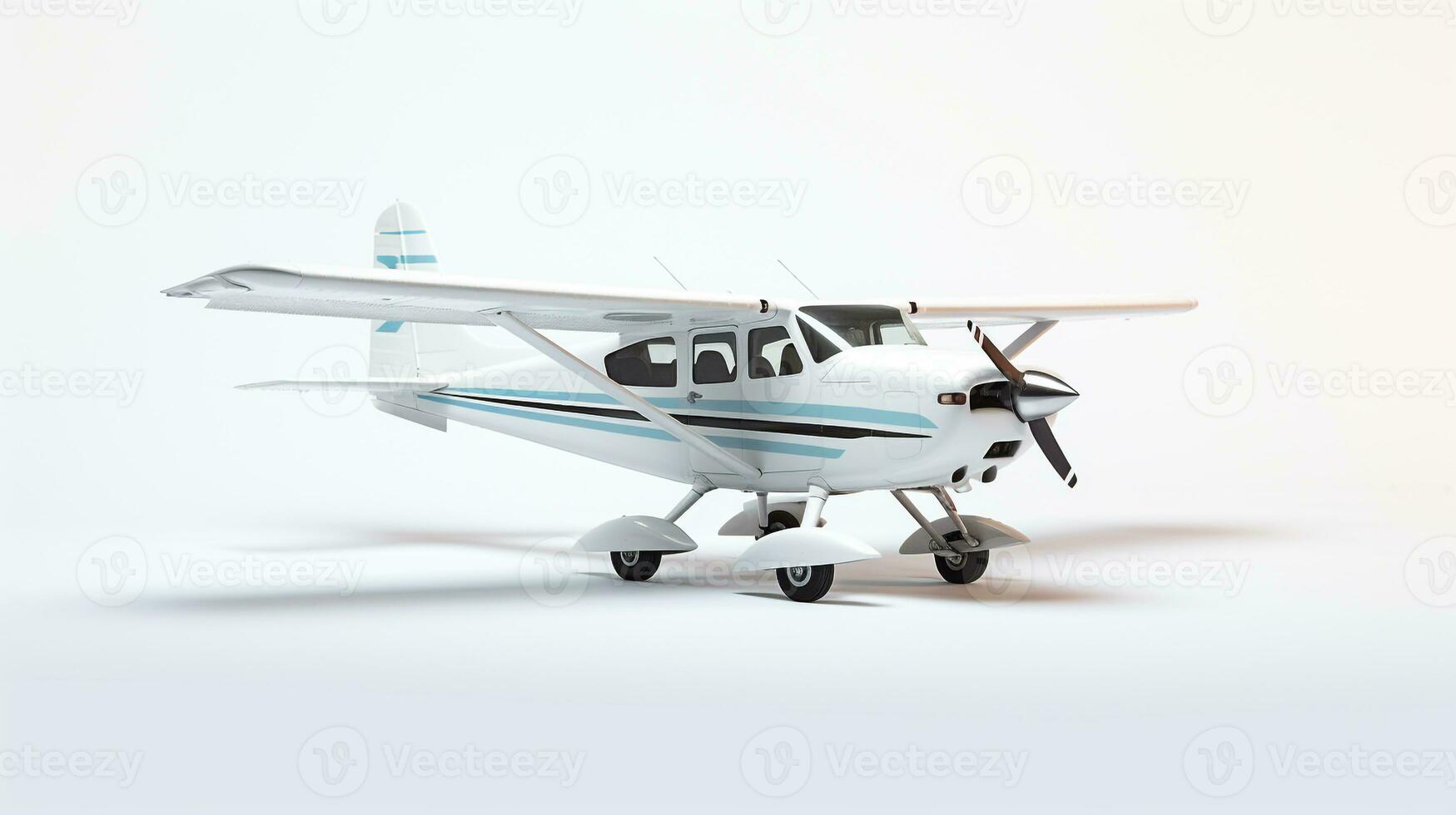 Displaying a 3D miniature Cessna 172. Generative AI photo