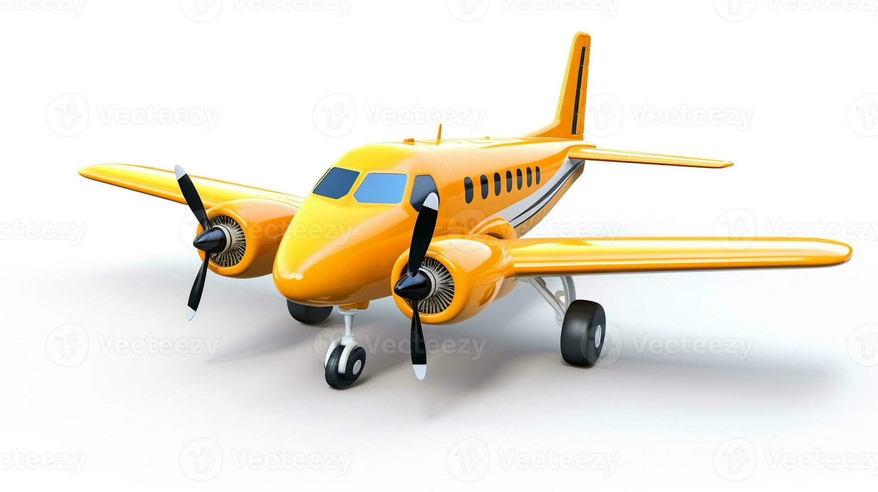Displaying a 3D miniature Charter Plane. Generative AI photo
