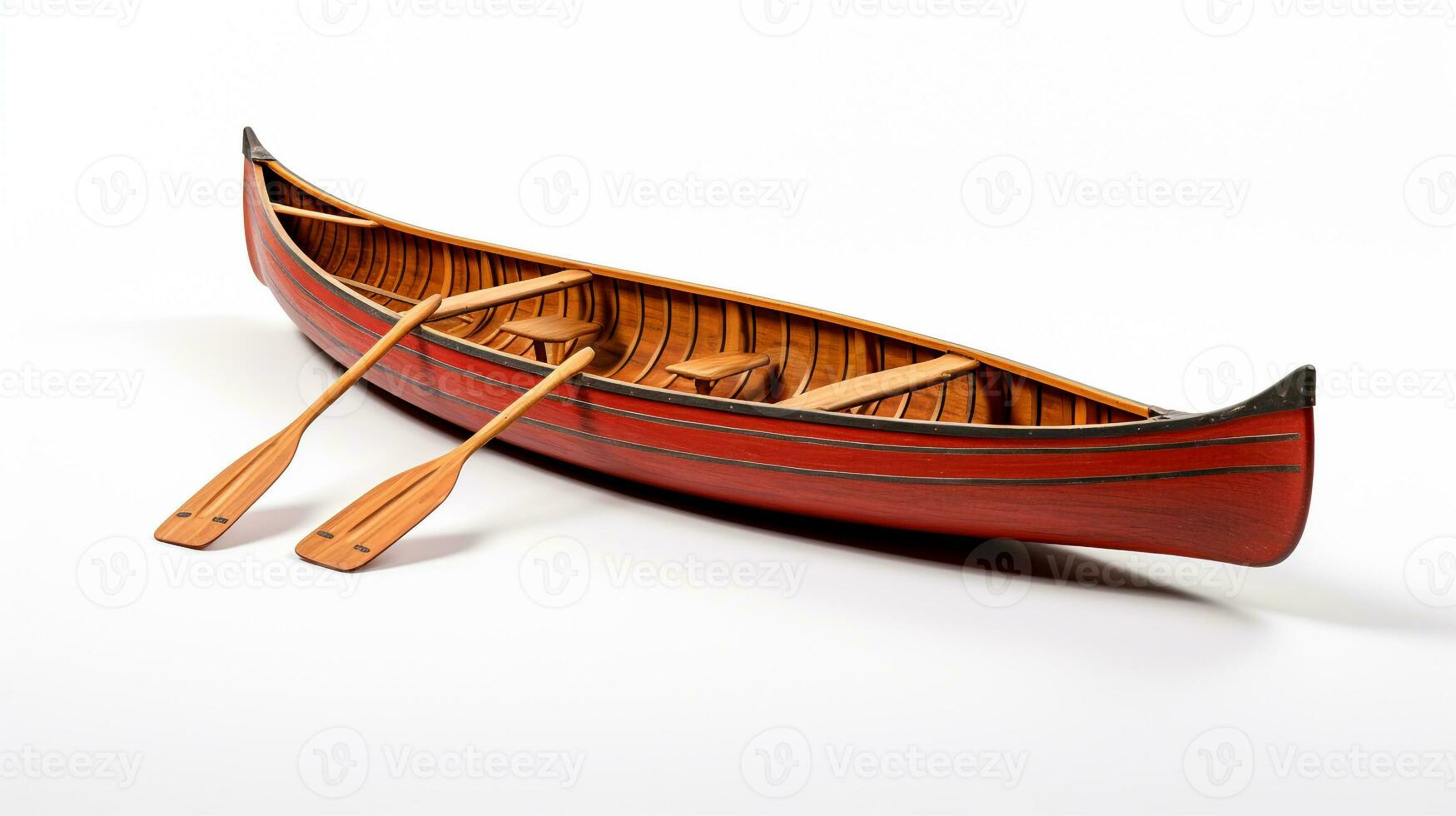 Displaying a 3D miniature Canoe. Generative AI photo