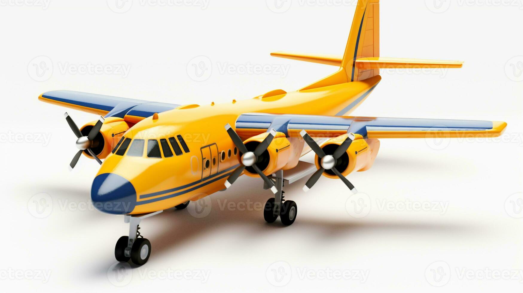 Displaying a 3D miniature Cargo Plane. Generative AI photo