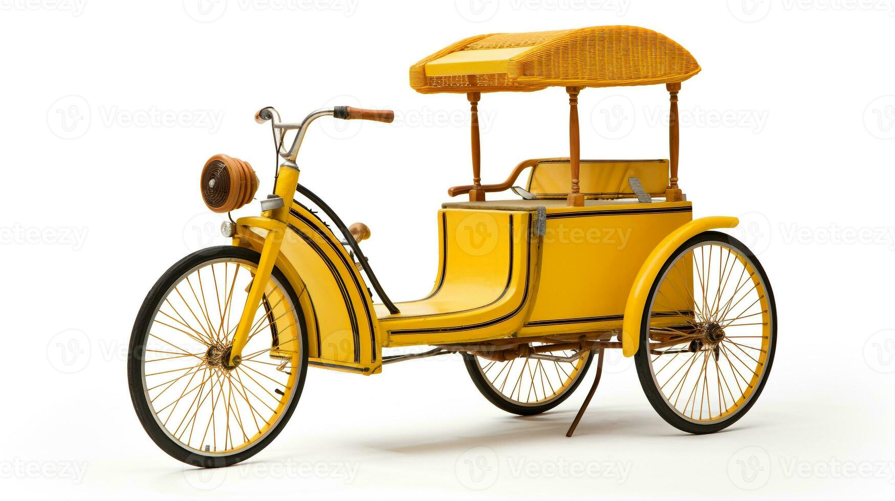 Displaying a 3D miniature Bicycle Rickshaw. Generative AI photo