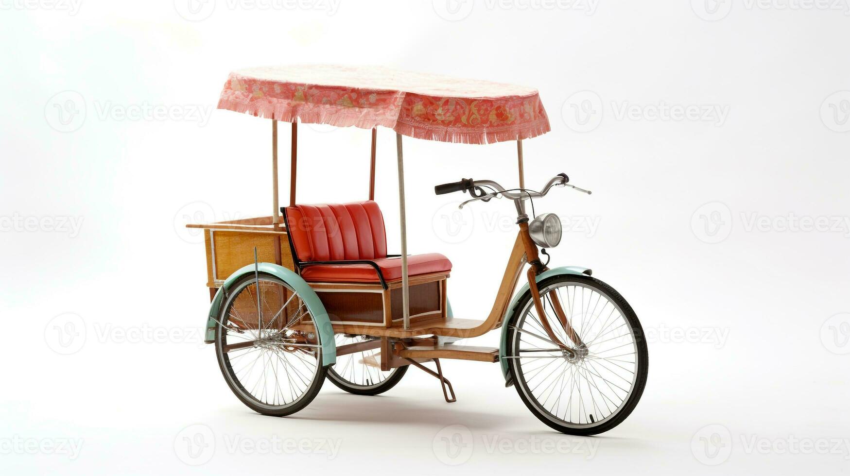 Displaying a 3D miniature Bicycle Rickshaw. Generative AI photo