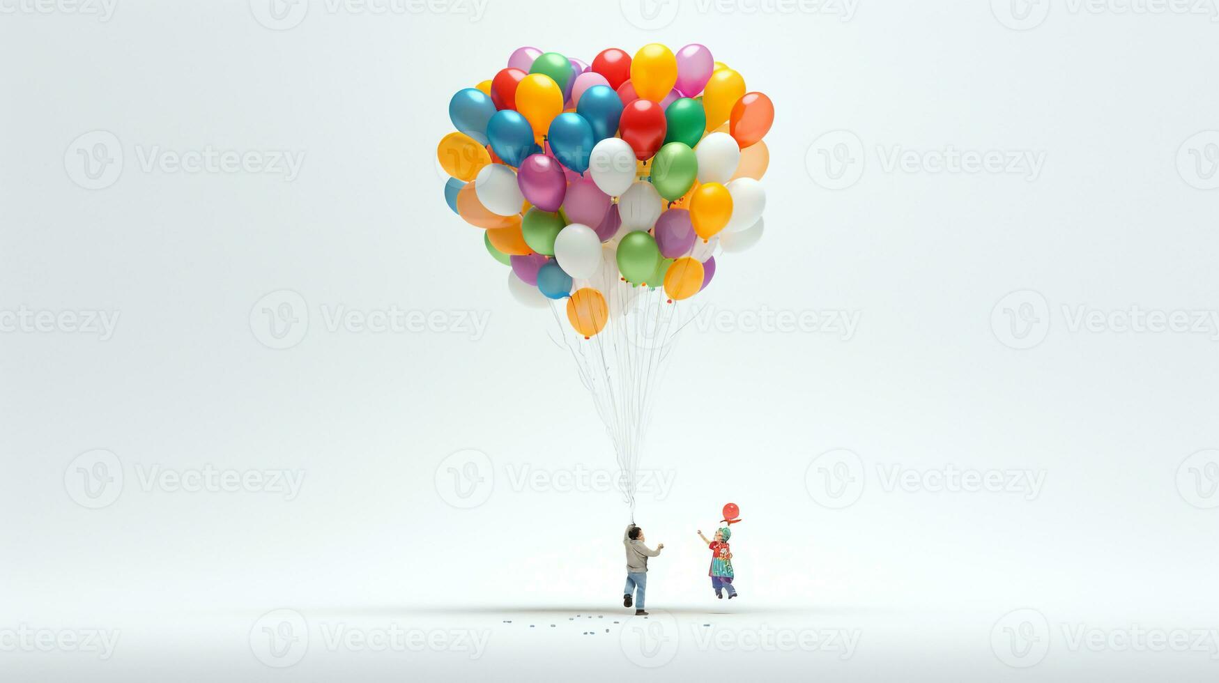 Displaying a 3D miniature Balloon. Generative AI photo